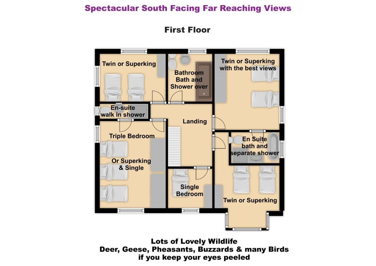 Henley-in-Arden South View Country House Sleeps 12 - Hot Tub - Views מראה חיצוני תמונה
